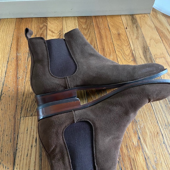 Bloomingdales the mens shop Brown Suede Chelsea Boots 12 - Picture 6 of 8